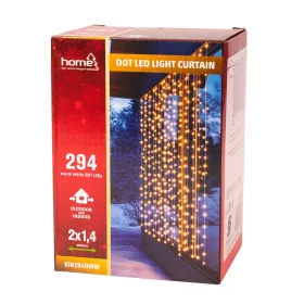 DOT LED-es fényfüggöny, 2 x 1.4 m + 5m, melegfehér
