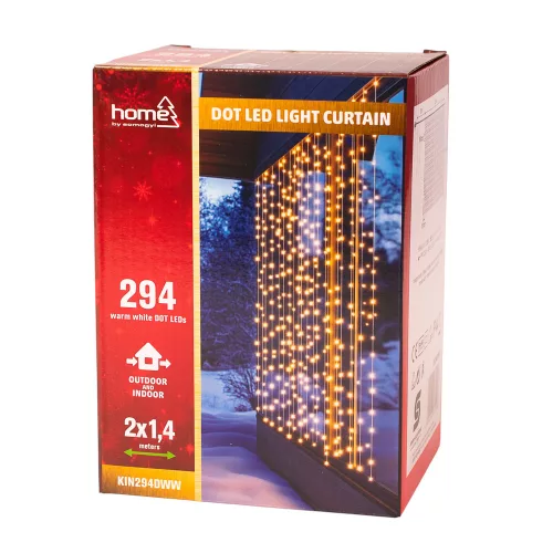 DOT LED-es fényfüggöny, 2 x 1.4 m + 5m, melegfehér
