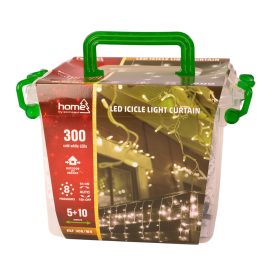 LED-es fényfüggöny, 10 + 5m, 300db hidegfehér LED