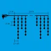 LED-es fényfüggöny, 10 + 5m, 300db hidegfehér LED