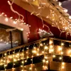 LED-es fényfüggöny, 10 + 5m, 300db melegfehér LED