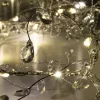 Micro LED-es gyöngy fényfüzér 1,5 m, 25 LED, melegfehér, elemes, átlátszó vezeték, állófényű
