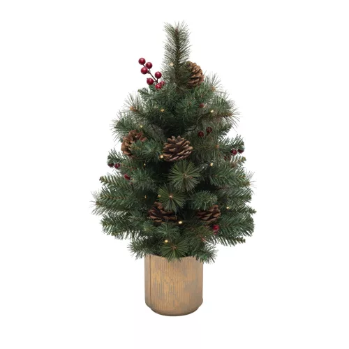 Elemes műfenyő beépített LED világítással, 60 cm magas