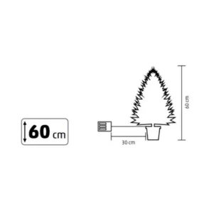   Elemes műfenyő beépített LED világítással, 60 cm magas