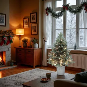   Elemes műfenyő beépített LED világítással, 90 cm magas