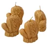 Kötött kesztyűcske, metál adventi gyertya készlet 7 x 6cm - Arany