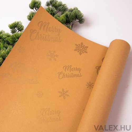 Gold "Merry Christmas" kraft paper with inscriptions 61 x 43cm (19pcs.)