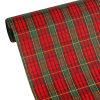 Karácsonyi skótkockás dekorációs anyag, asztali futó, 28cm x 2.7m