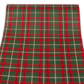   Karácsonyi skótkockás dekorációs anyag, asztali futó, 28cm x 2.7m
