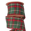 Christmas tartan ribbon with wired edge 63mm x 10m
