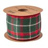 Christmas tartan ribbon with wired edge 63mm x 10m