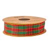 Christmas tartan ribbon 25mm x 10m