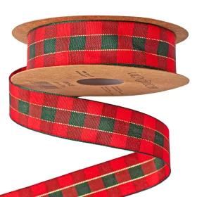 Karácsonyi skótkockás szalag 25mm x 10m