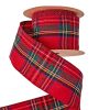 Christmas plaid ribbon with wired edge 63mm x 10m