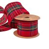Christmas plaid ribbon with wired edge 63mm x 10m