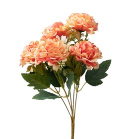 Silk Flower Bouquet, 5 Stems, 29cm Tall - Peach