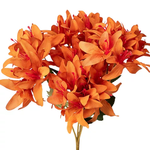 Selyemvirág csokor, 5 ágú, 29cm magas - Narancssárga