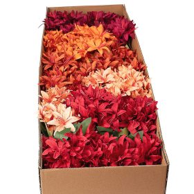 Selyemvirág csokor, 5 ágú, 29cm magas - 36db-os mix