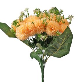 Krizantém selyemvirág csokor, 18 ágú, 38cm magas - Krém