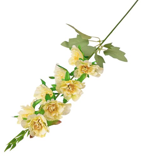 Virágos selyemvirág ág, 76cm - Krém