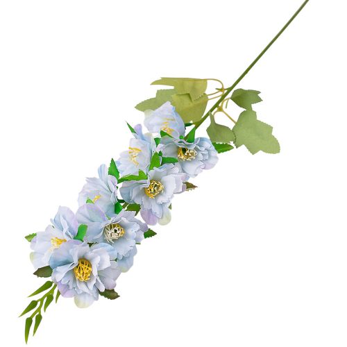 Virágos selyemvirág ág, 76cm - Halványkék