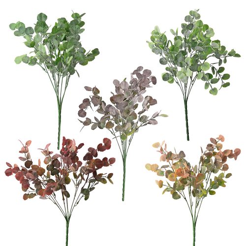 Eukaliptusz csokor, 7 ágú, 34cm magas - 60db-os mix