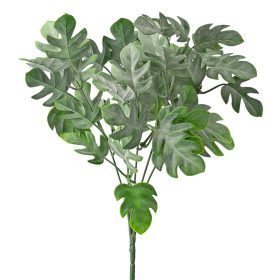   Monstera műnövény csokor  5 ágú, 35 cm magas - Sötétzöld