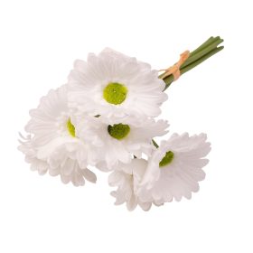 Real touch gerbera köteg, 6 szál, 27 cm magas - Fehér