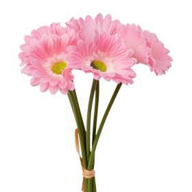   Real touch gerbera köteg, 6 szál, 27 cm magas  - Rózsaszín