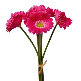Real touch gerbera köteg, 6 szál, 27 cm magas  - Ciklámen