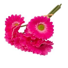 Real touch gerbera köteg, 6 szál, 27 cm magas  - Ciklámen