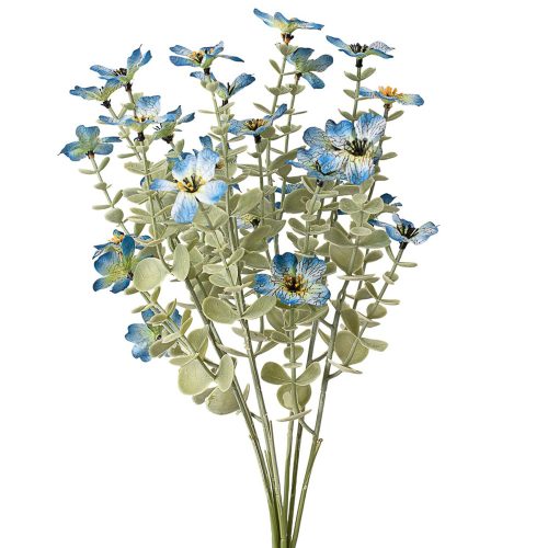 Silk flower bouquet, 40cm tall - Light Blue