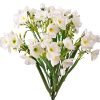 Nárcisz selyemvirág csokor, 47cm magas - Fehér