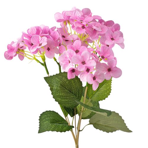 Hydrangea silk flower bouquet, 34cm tall - Pink