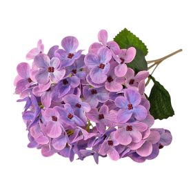 Hortenzia selyemvirág csokor, 34cm magas - Levendula