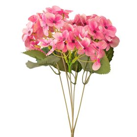   Hortenzia selyemvirág csokor, 34cm magas - Barack / Rózsaszín