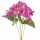 Hydrangea silk flower bouquet, 34cm tall - Dark Purple