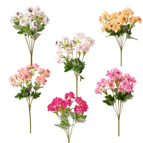Selyemvirág csokor, 33cm magas - 60db-os mix