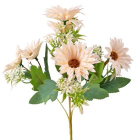 Gerbera selyemvirág csokor, 29cm magas - Ekrü