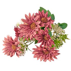 Gerbera selyemvirág csokor, 29cm magas - Bordó