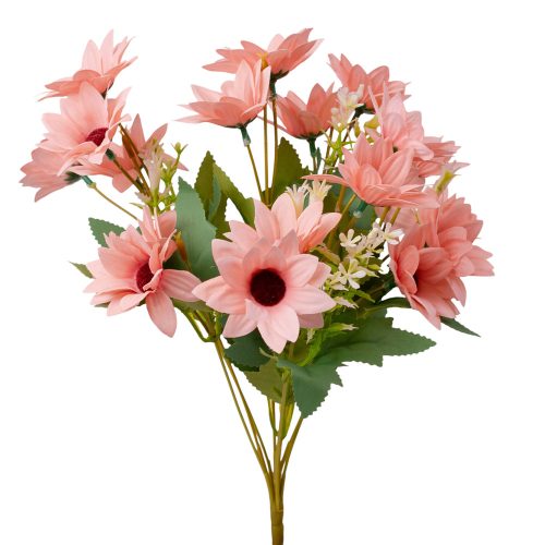 Silk flower bouquet, 37cm tall - Pink