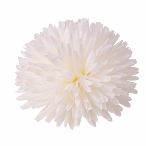 Krizantém selyemvirág fej, 21cm - Fehér