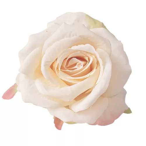 Rose silk flower head, 9cm - Cream