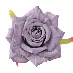 Rózsa selyemvirág fej, 9cm - Levendula lila