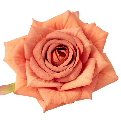 Rózsa selyemvirág fej, 9cm - Narancs