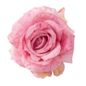 Rózsa selyemvirág fej, 11cm - Rózsaszín