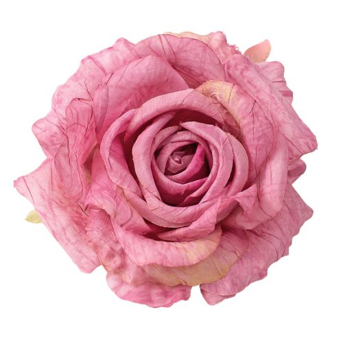 Rózsa selyemvirág fej, 11cm - Sötét rózsaszín