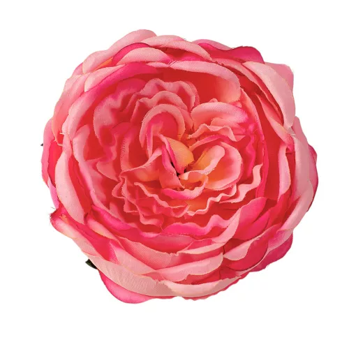 English rose silk flower head, 10.5cm - Pink