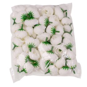 Boglárka selyemvirág fej, 3cm - Fehér