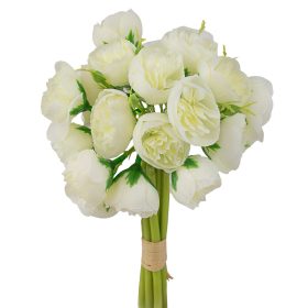 Boglárka selyemvirág köteg, 24 fejes, 28cm magas - Ekrü